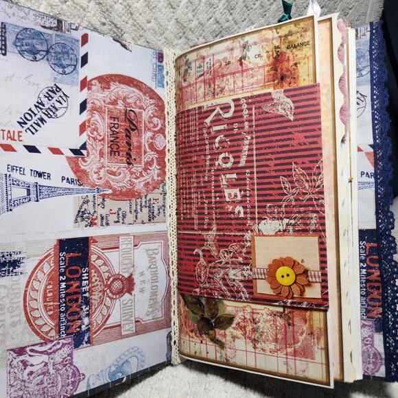 Bicycle/Roadmap Cover Junk Journal 9 x 5 x 1, 84 Pages - Picture 2 of 8